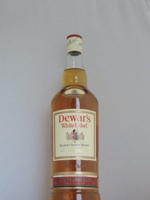 dewars white label old bottle liter